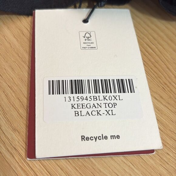 Reformation Keegan Black Crop Top XL NWT - Picture 4 of 4